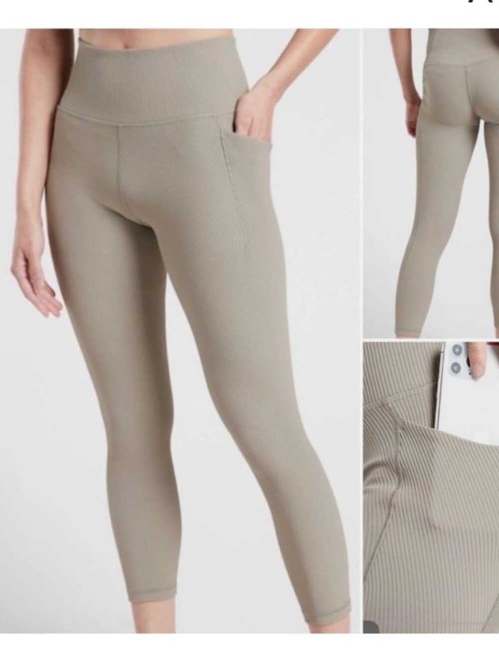 Athleta Salutation Stash Pocket II Rib 7/8 Leggings, Size M